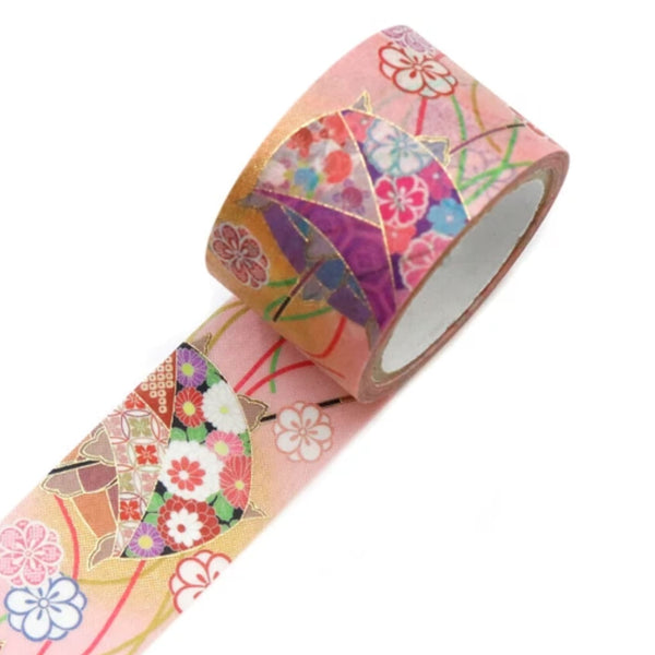 Washi Tape | Yuzen Pattern | Kimono Beauty Series | Yuu | Spool of Thread | Kamiiso | 2 SIZE OPTIONS AVAILABLE