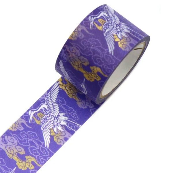 Washi Tape | Yuzen Pattern | Kimono Beauty Series | Zen | Cloud and Crane | Kamiiso | 2 SIZE OPTIONS AVAILABLE