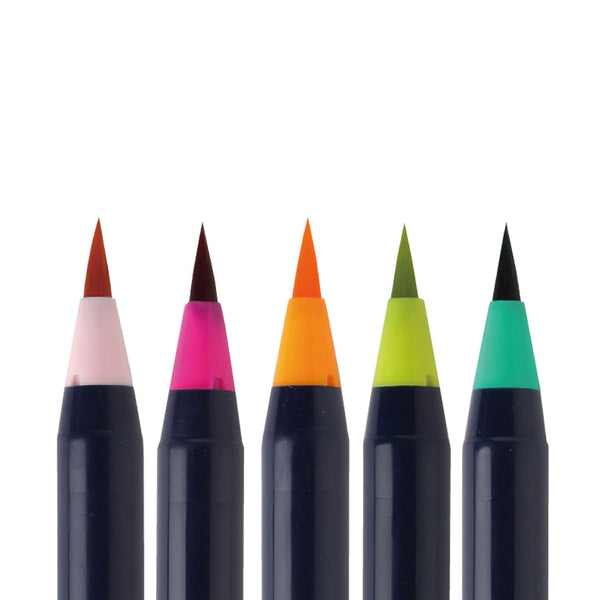 Brush Pen | SAI Colouring Brush Pens | 5 Colour Set | Lustre | Akashiya