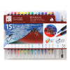Brush Pen | SAI Traditional Japanese Colour | Red Mt Fuji | 15 Colour Set | Akashiya