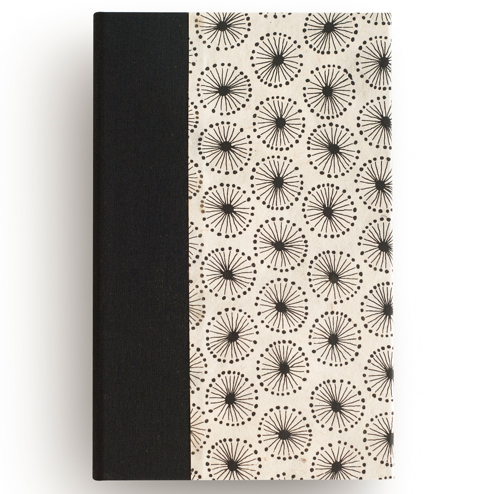 Art Ivory Hard Cover Journal (A5) - Lokta Dandelion Black / Natural, Journal, Kami - Kami 