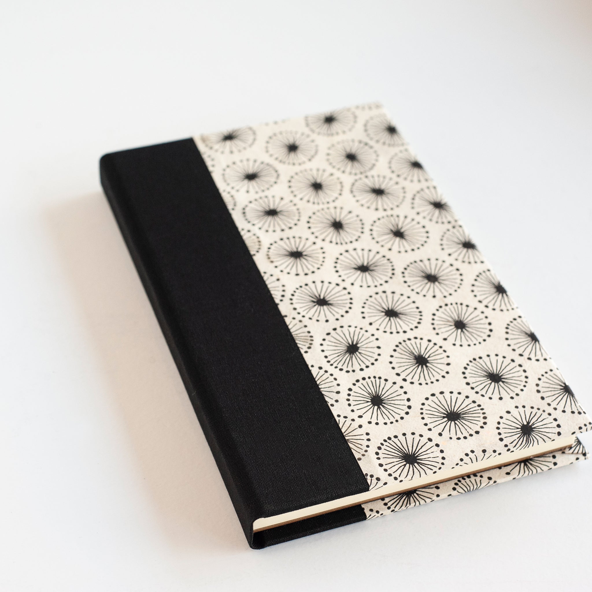 Art Ivory Hard Cover Journal (A5) - Lokta Dandelion Black / Natural, Journal, Kami - Kami 