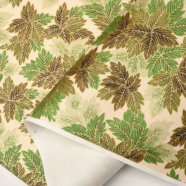 Japanese Paper | Chiyogami | Leaves| Green | Ch871