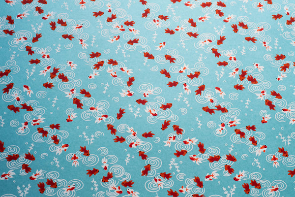 Japanese Paper | Chiyogami | Fish | Red White and Blue | Ch038