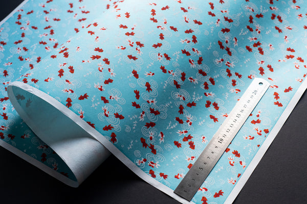 Japanese Paper | Chiyogami | Fish | Red White and Blue | Ch038