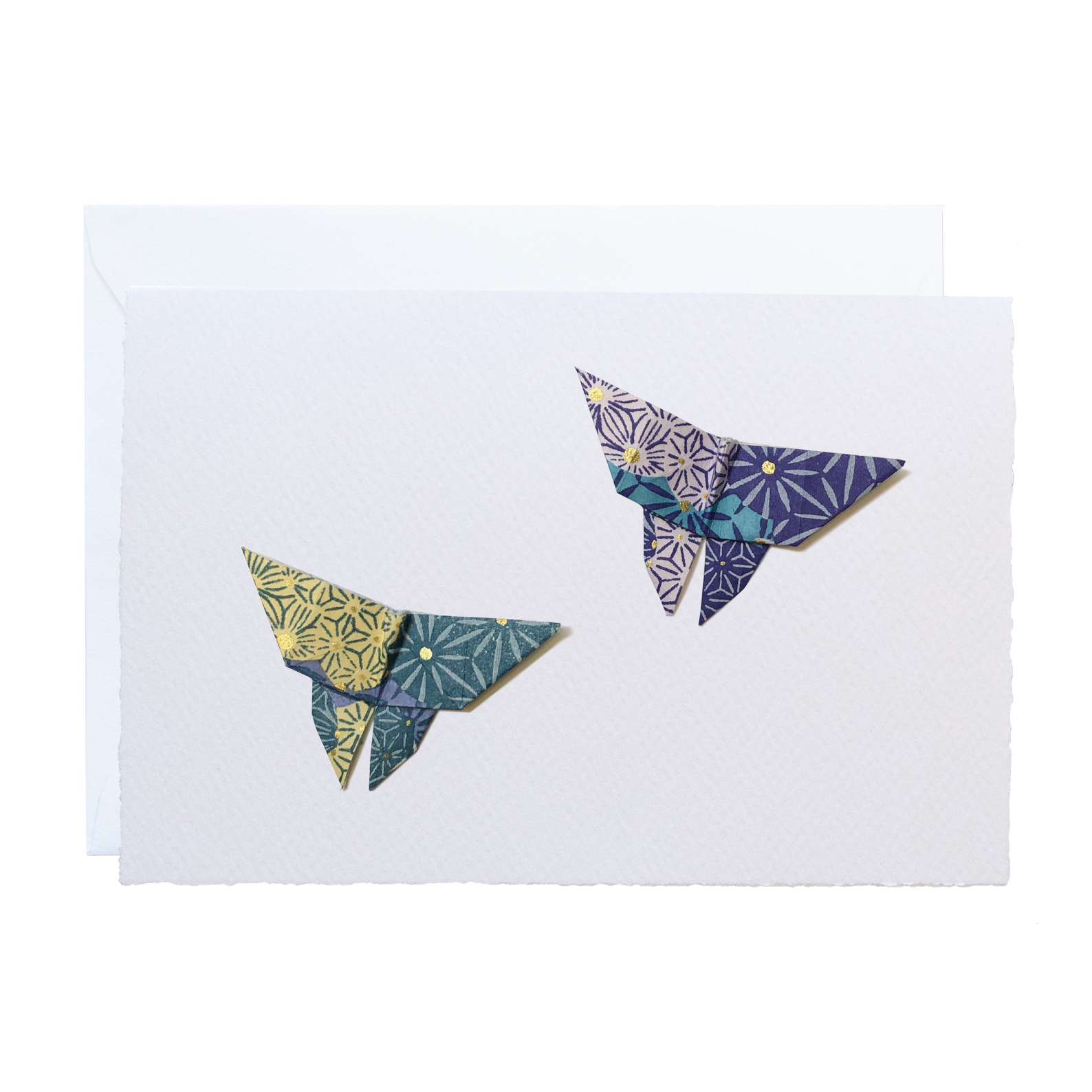 All Occasion Greeting Card | Handmade Origami | Butterflies | Fireflower | Blue | | Kami Paper
