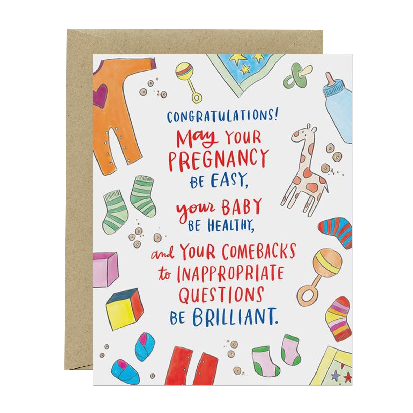 Baby Card | May Your Pregnancy Be Easy | Emily McDowell - Kami Paper