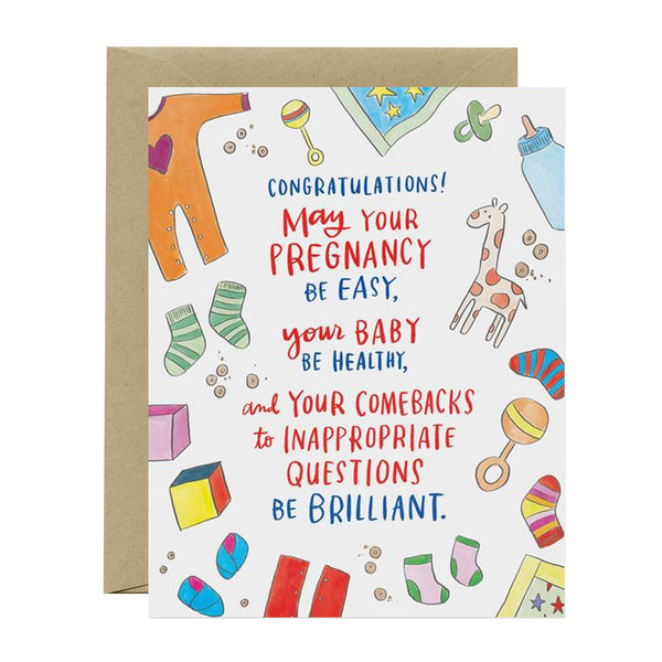 Baby Card | May Your Pregnancy Be Easy | Emily McDowell - Kami Paper