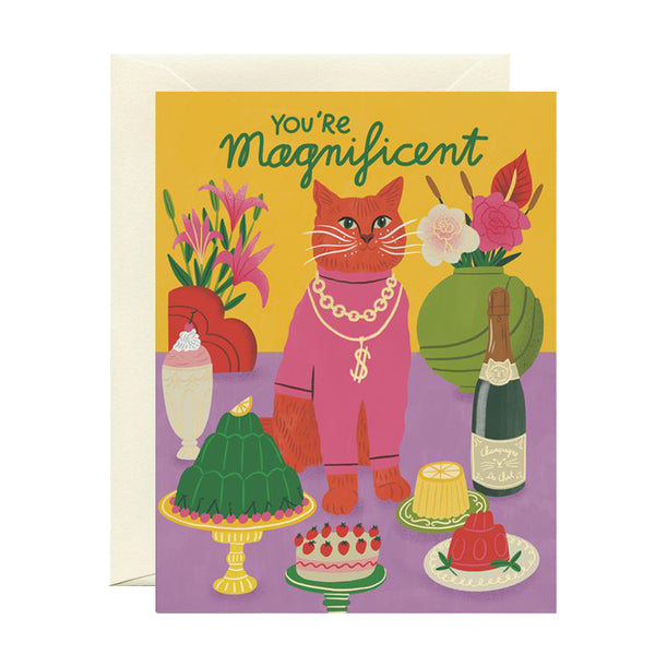 Birthday Card | Magnificent Cat | Red Cap - Kami Paper
