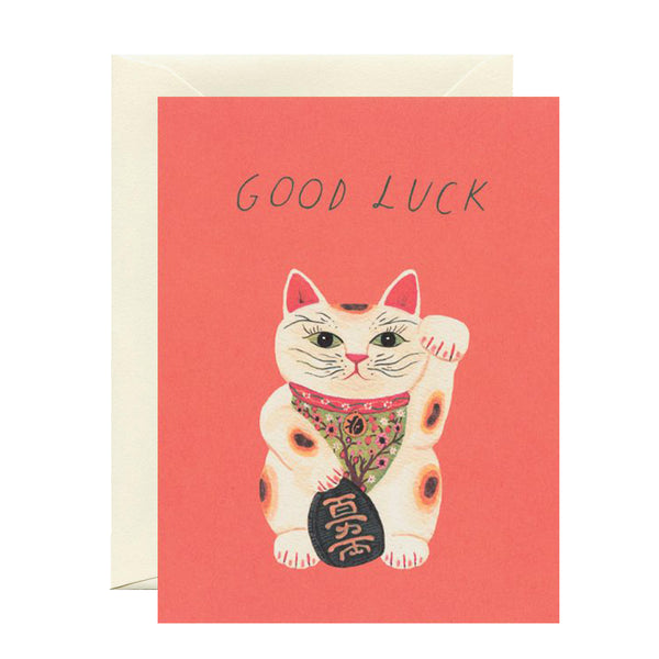 Good Luck Card | Good Luck Kitty | Red Cap Cards - Kami Paper