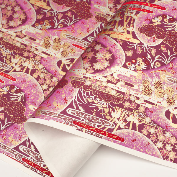 Japanese Paper | Chiyogami | Arashiyama Plum | Ch096 - Kami Paper