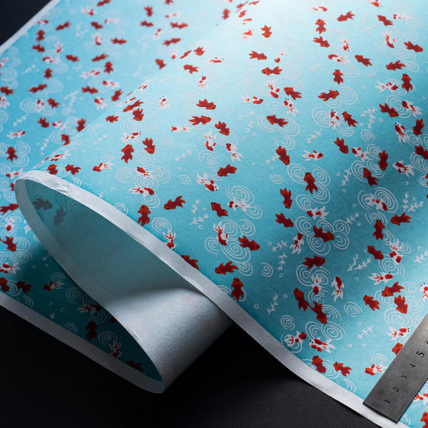 Japanese Paper | Chiyogami | Fish | Red White and Blue | Ch038 - Kami Paper