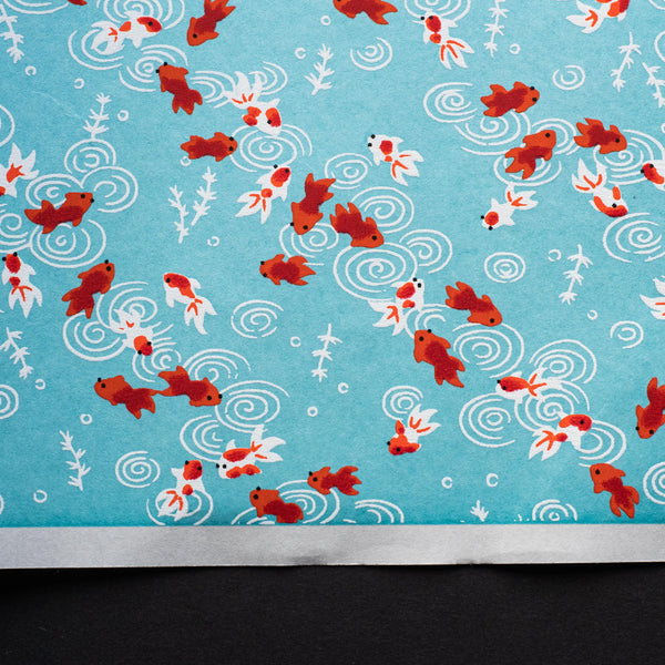 Japanese Paper | Chiyogami | Fish | Red White and Blue | Ch038 - Kami Paper
