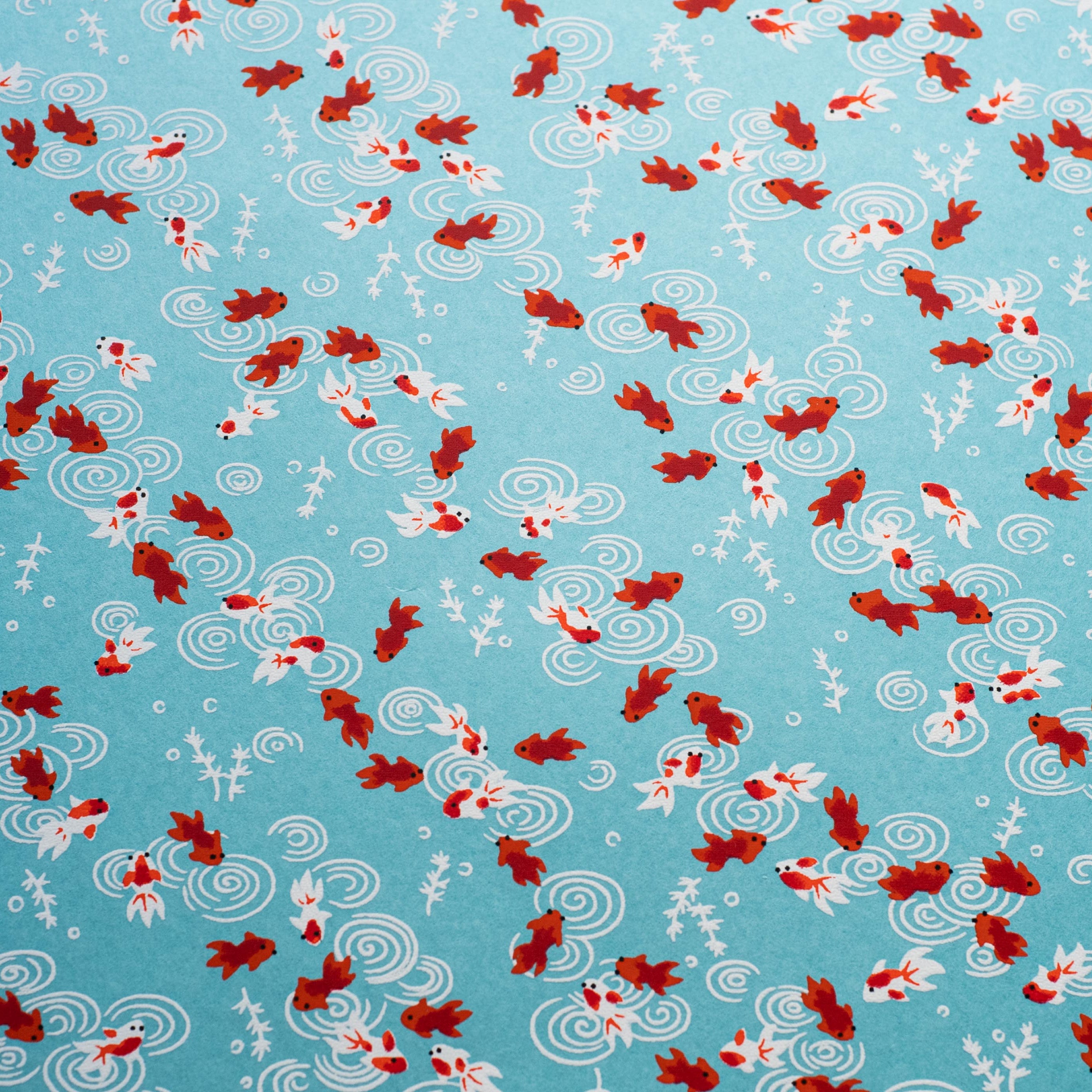 Japanese Paper | Chiyogami | Fish | Red White and Blue | Ch038 - Kami Paper