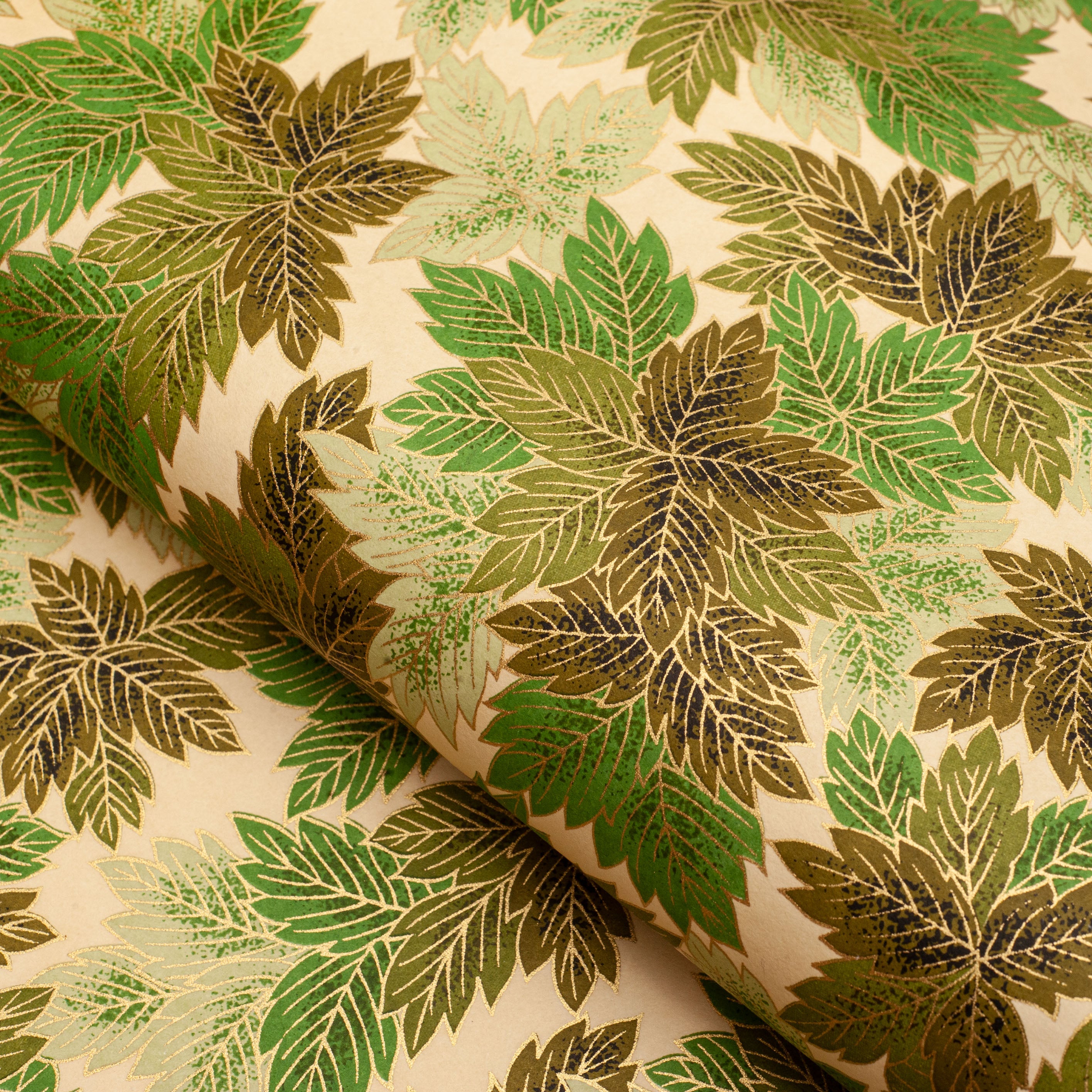 Japanese Paper | Chiyogami | Leaves| Green | Ch871 - Kami Paper