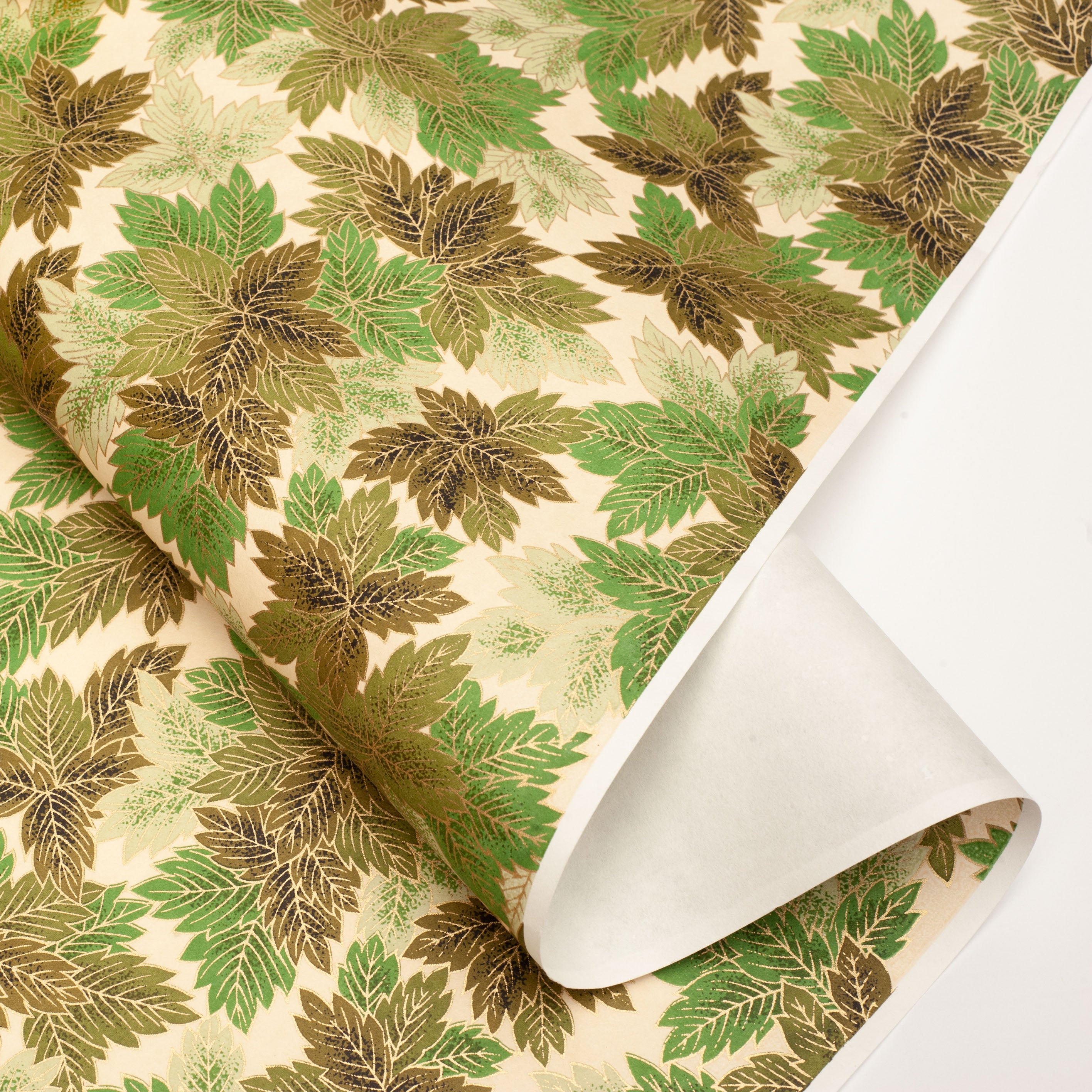 Japanese Paper | Chiyogami | Leaves| Green | Ch871 - Kami Paper