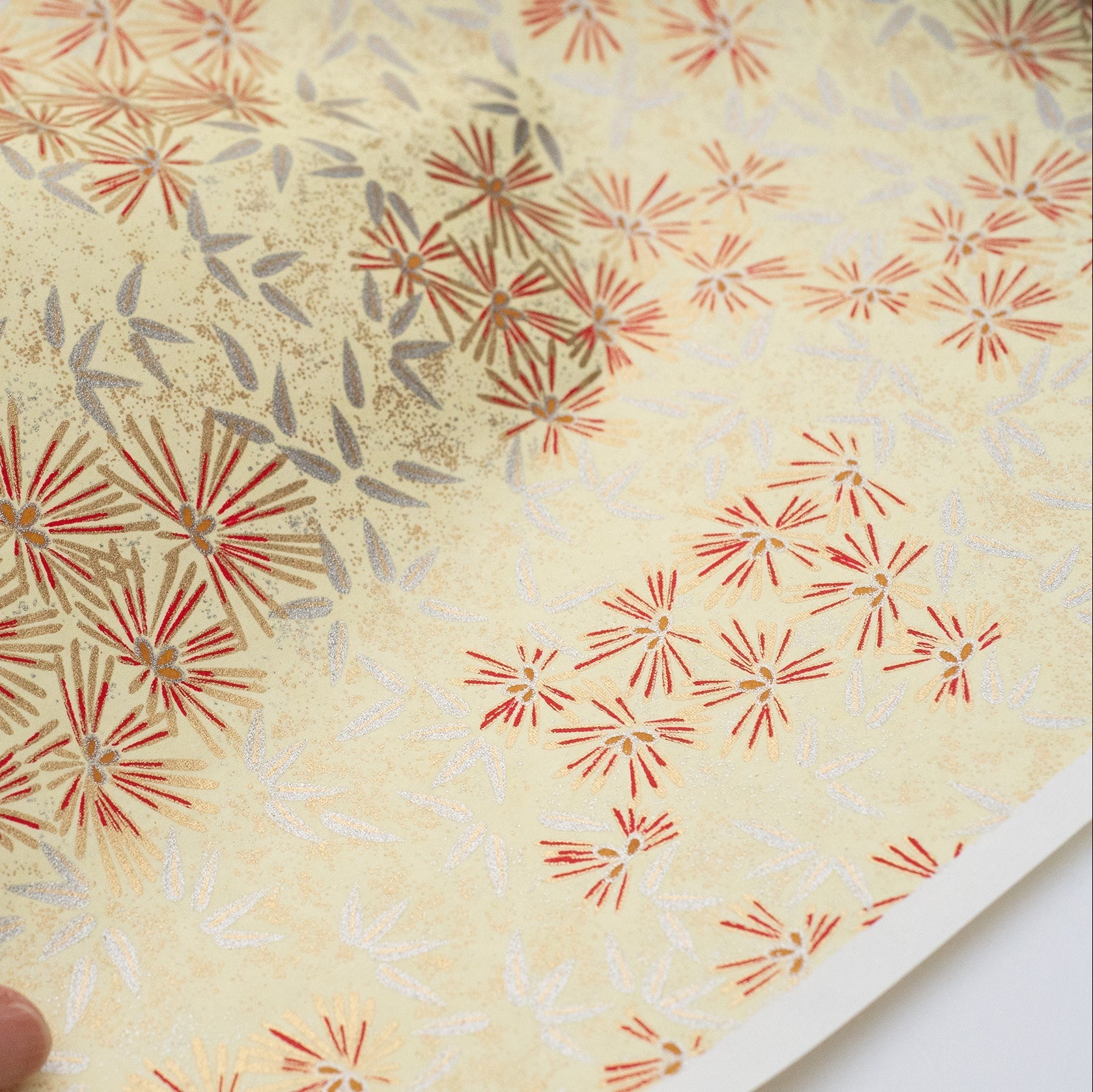 Japanese Paper | Chiyogami | Pine Needles on Yellow | Ch877 - Kami Paper