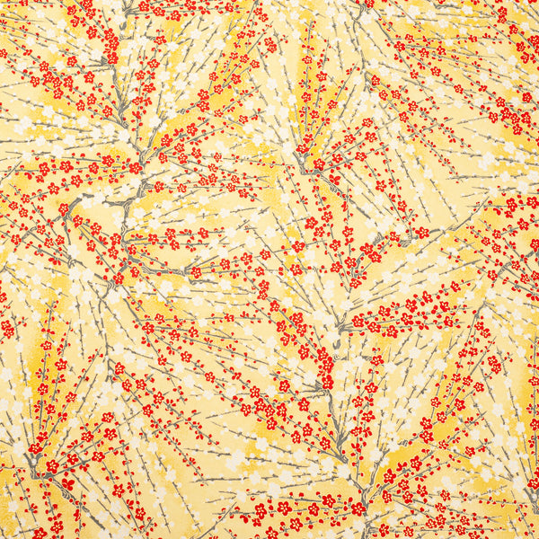 Japanese Paper | Chiyogami | Plum | Red White and Yellow | Ch103 - Kami Paper