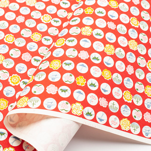 CH109: Circles on Red, Paper, Kami - Kami 