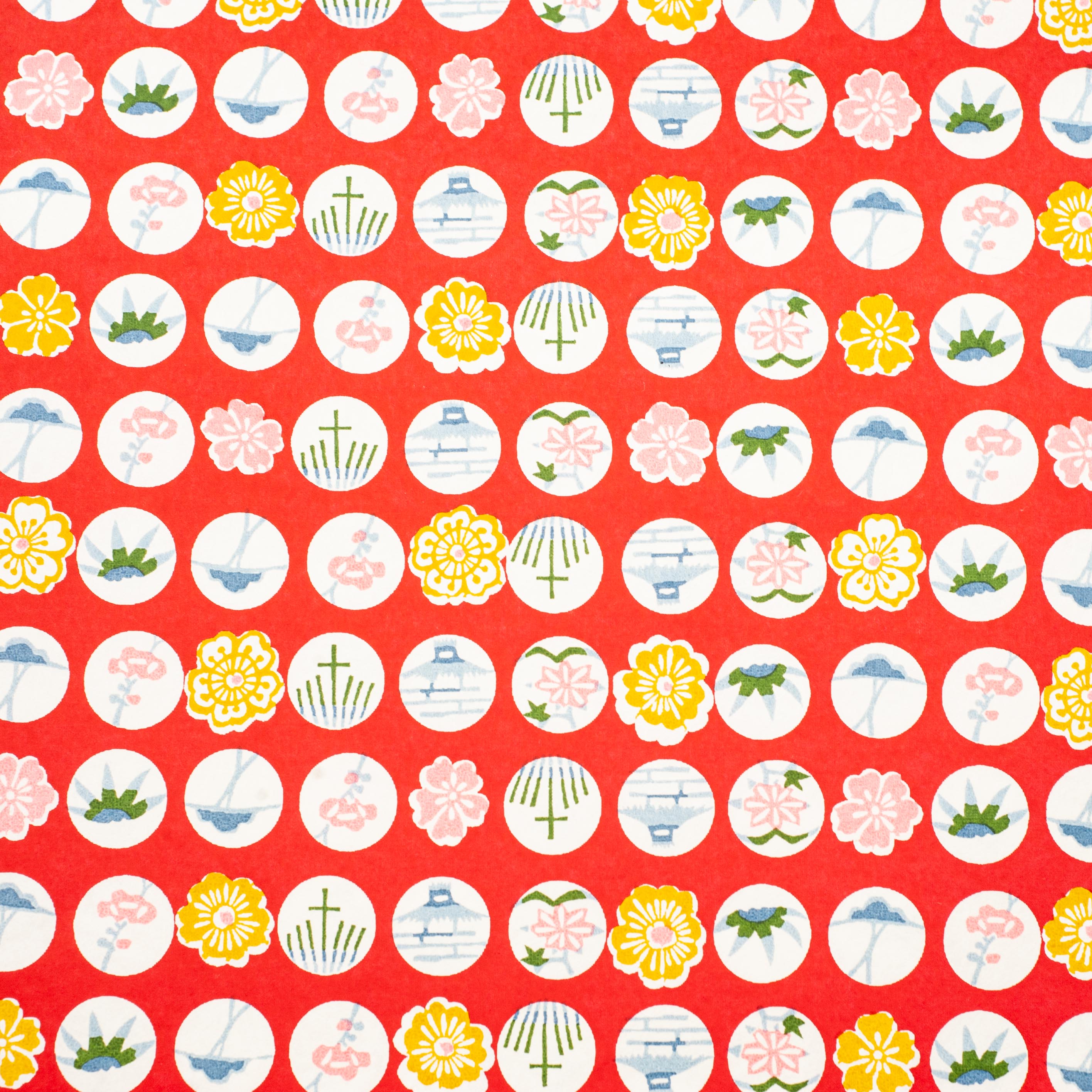 CH109: Circles on Red, Paper, Kami - Kami 