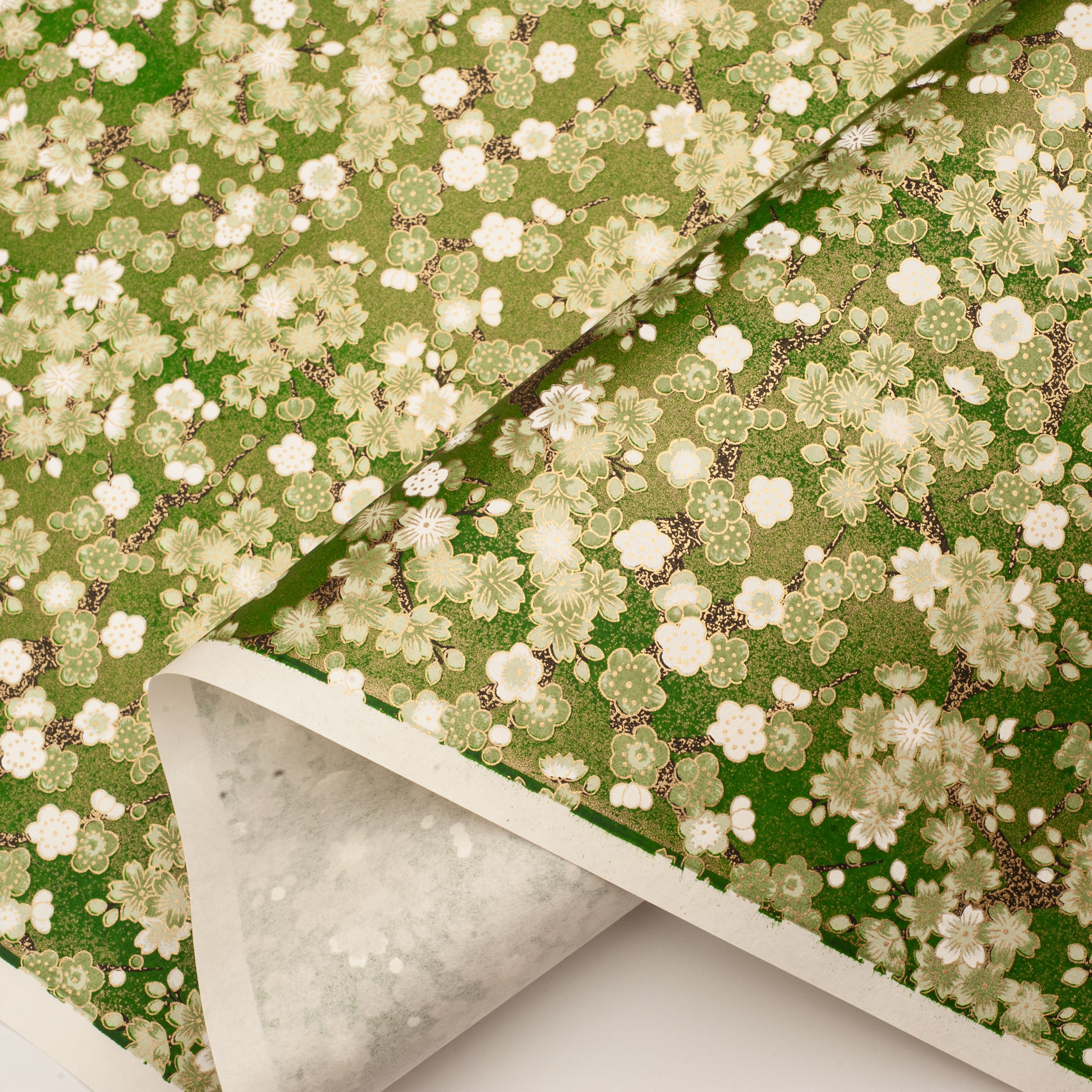 Japanese Paper | Chiyogami | Ume | Dark Green | Ch438 - Kami Paper