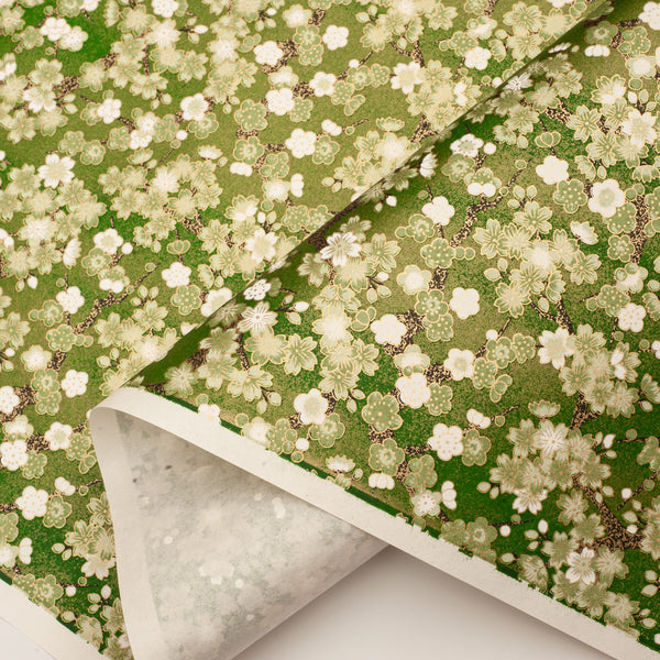 Japanese Paper | Chiyogami | Ume | Dark Green | Ch438 - Kami Paper