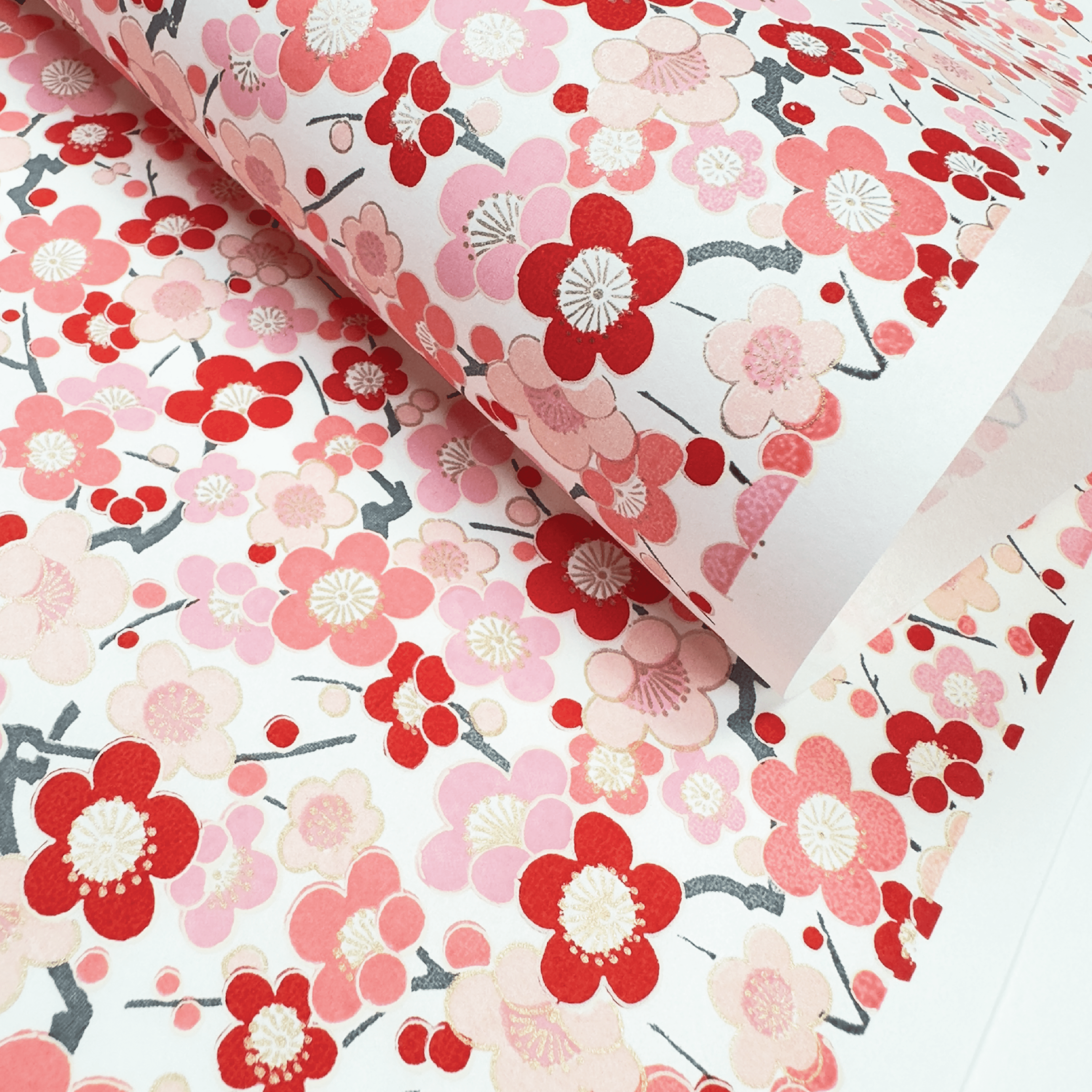 Japanese Paper | Chiyogami | Contemporary Ume | Pink and Red | Ch017