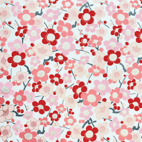 Japanese Paper | Chiyogami | Contemporary Ume | Pink and Red | Ch017
