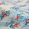 Japanese Paper | Chiyogami | Waves and Flowers | Blue and Red | Ch881 - Kami Paper