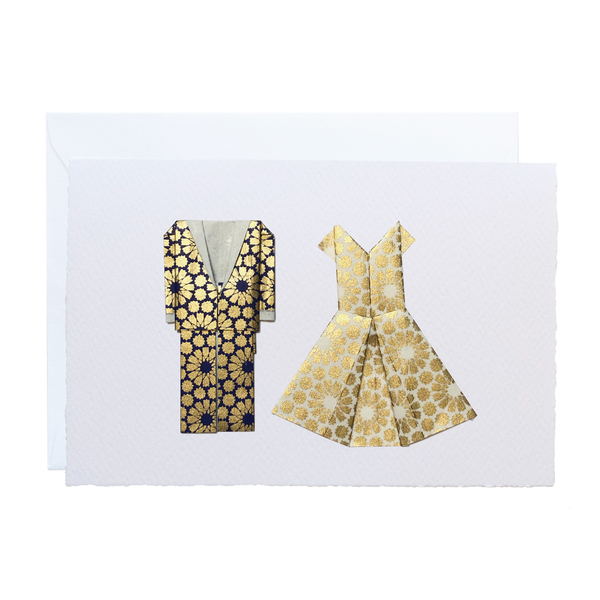 All Occasion Greeting Card | Handmade Origami | Suit and Dress | Kami Paper | 2 COLOURS AVAILABLE - Kami Paper