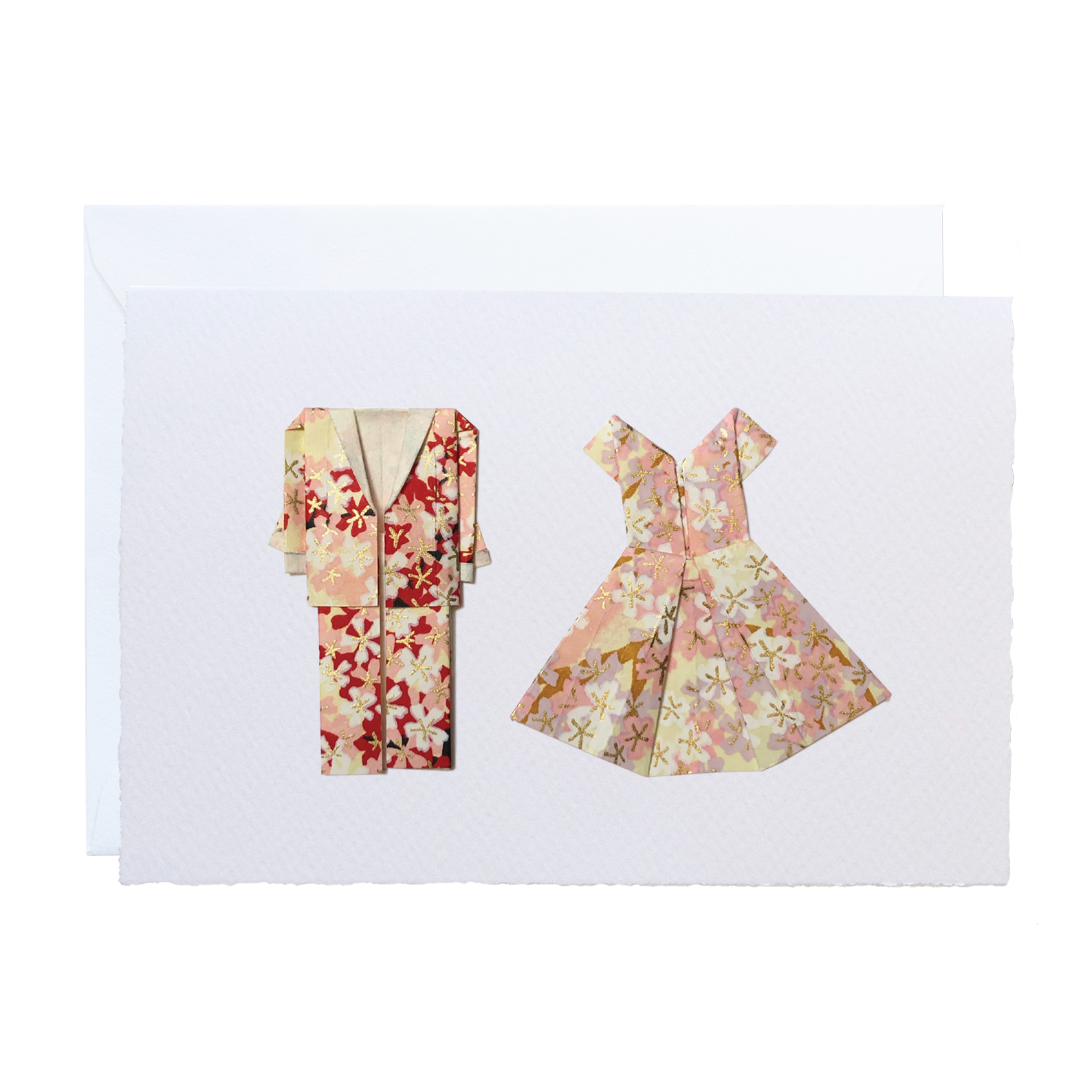 All Occasion Greeting Card | Handmade Origami | Suit and Dress | Kami Paper | 2 COLOURS AVAILABLE - Kami Paper